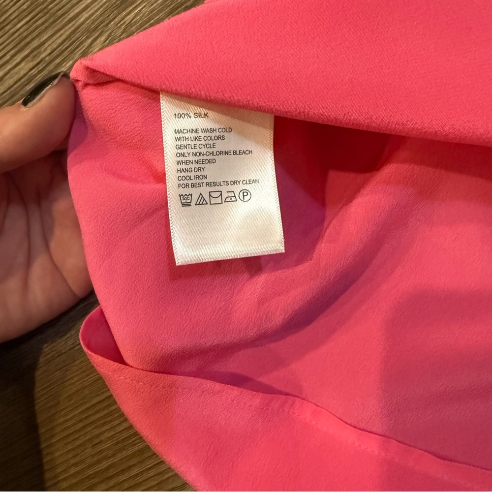 Tommy Bahama Talullah Pink Silk Button Down Collared Camp Shirt Womens Size S - Picture 11 of 11